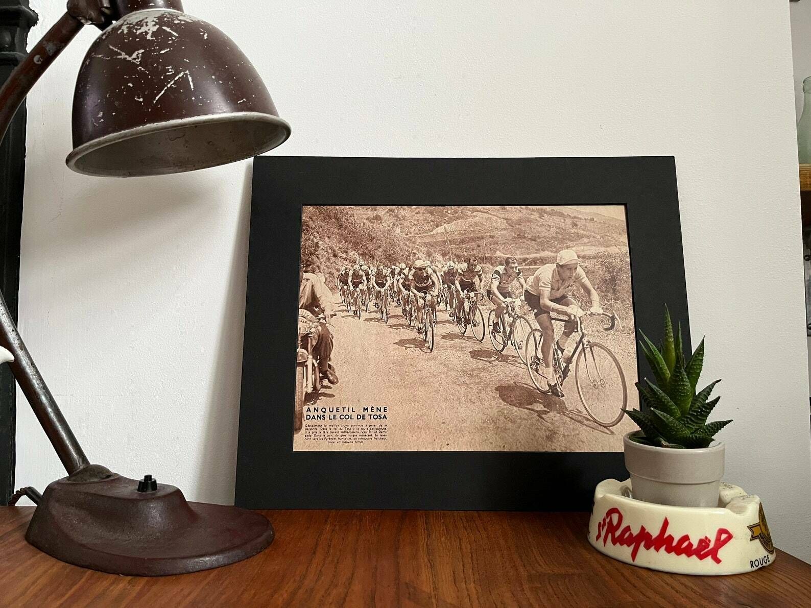 Jacques Anquetil Original Vintage Tour De France Cycling Print 1959 photo 66.0