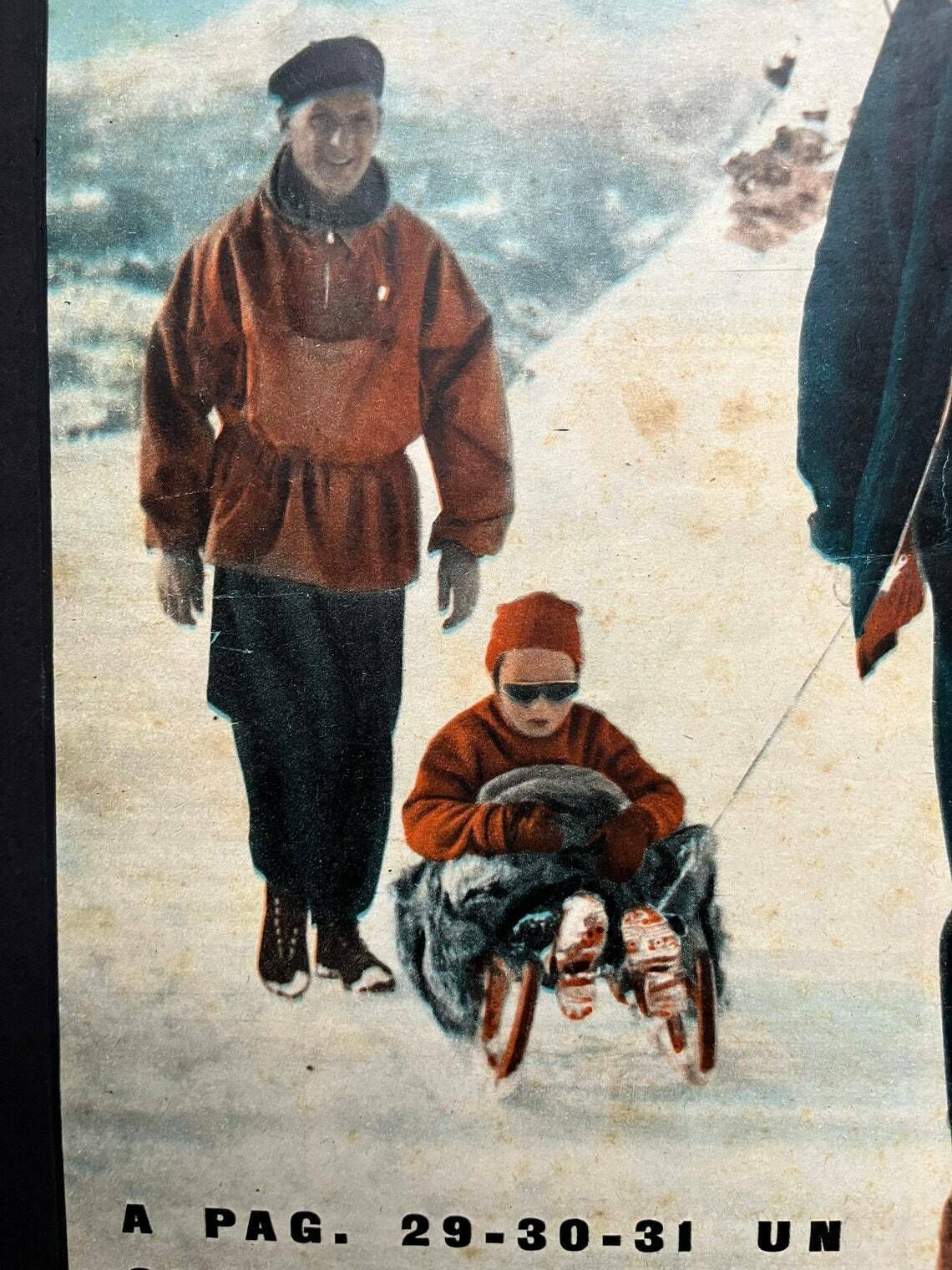 Fausto Coppi Rare Original Vintage Print 1953   Winter Sports photo furniture