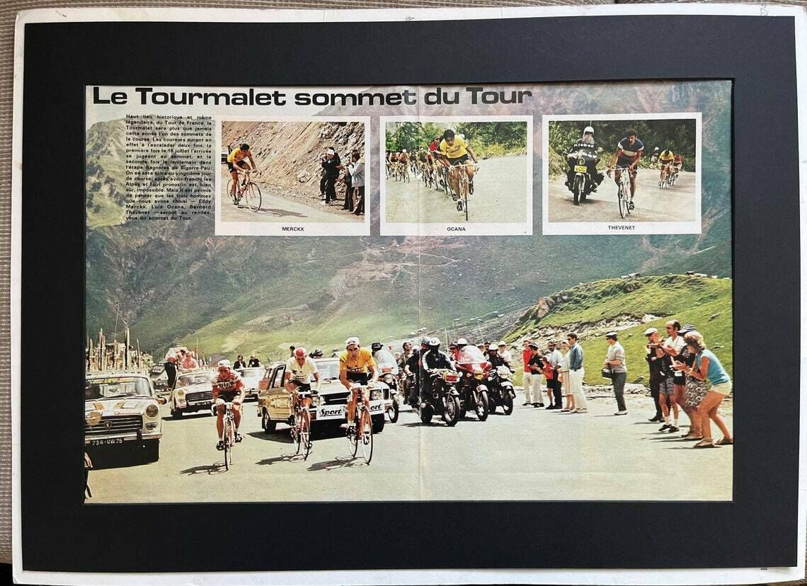 Eddy Merckx / Bernard Thevenet Original Vintage Cycling Print 1976