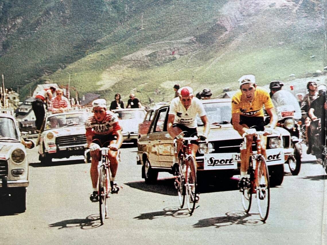 Eddy Merckx / Bernard Thevenet Original Vintage Cycling Print 1976 photo vintage