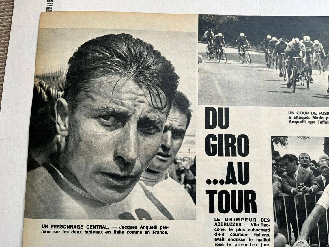 Original Vintage Cycling Print 1960s Giro D’italia Jacques Anquetil photo buy