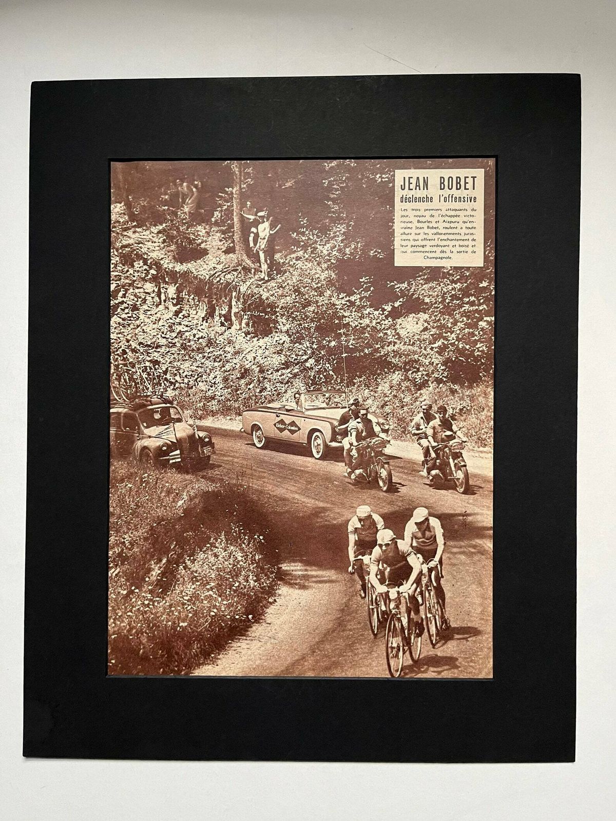 Vintage Tour De France Cycling Print 1953 Jean Bobet