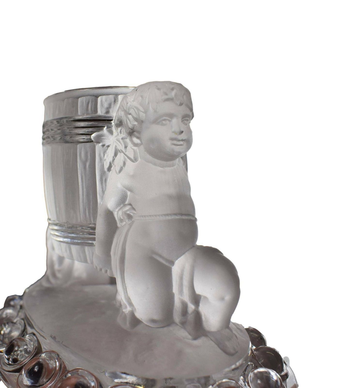 Baccarat Crystal Antique Bacchus Figurine Match Safe Toothpick Holder photo for sale