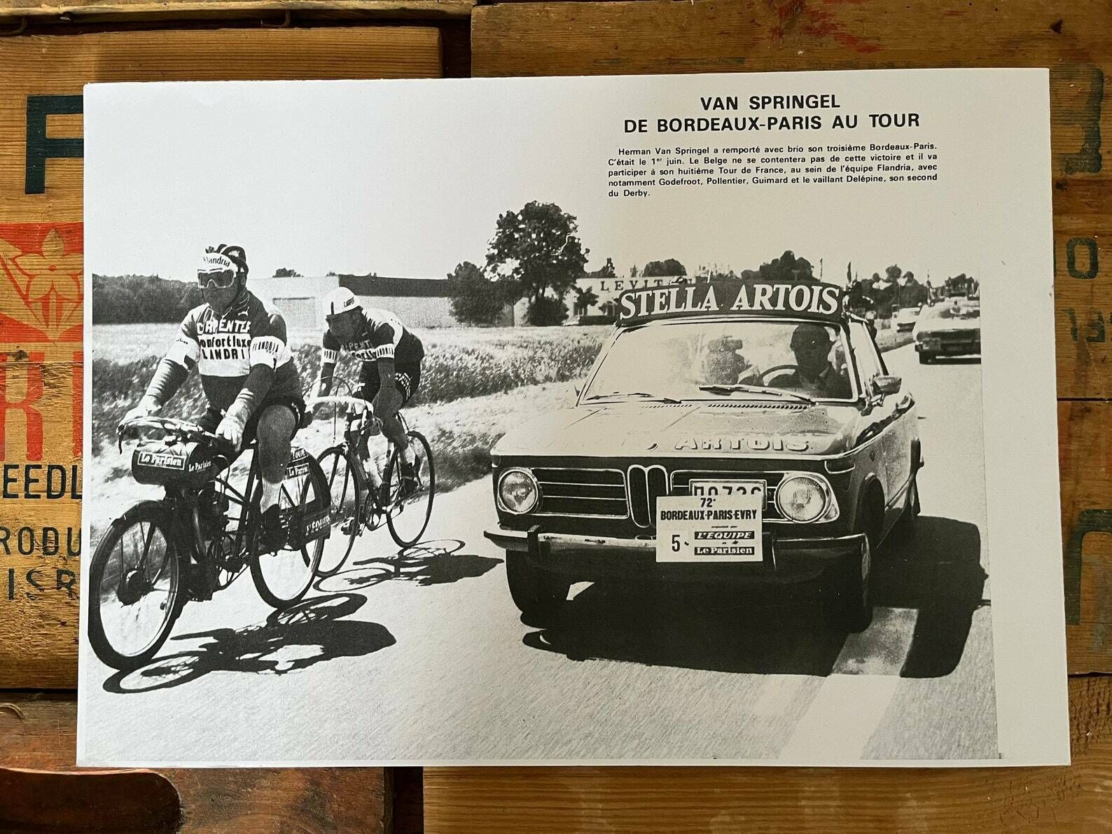 Vintage Tour De France Cycling Print 1975