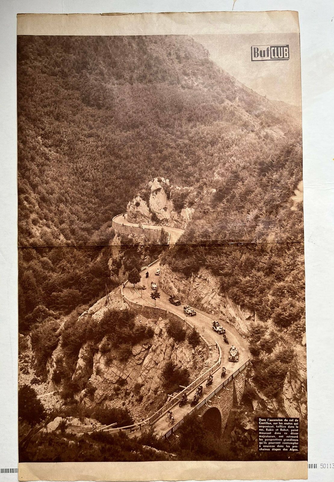 photo furniture Original Vintage Tour De France Col Du Castillon Cycling Print 1952 Peloton