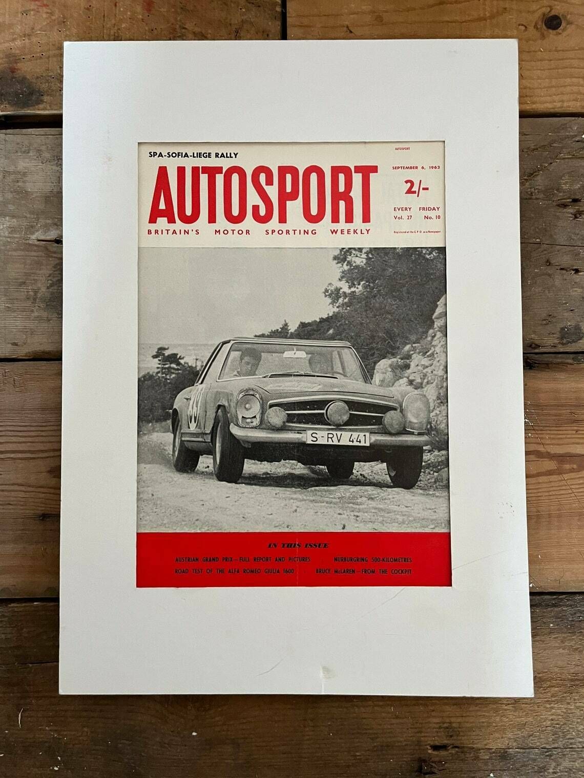 Vintage Autosport Print 1963 Vintage Mercedes Pagoda W113 Monte Carlo Rally photo 76.0