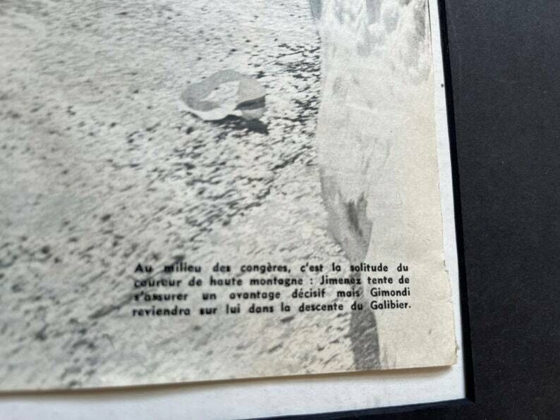 Vintage Tour De France Galibier Cycling Print 1965 Julio Jimenez Munoz photo 76.0