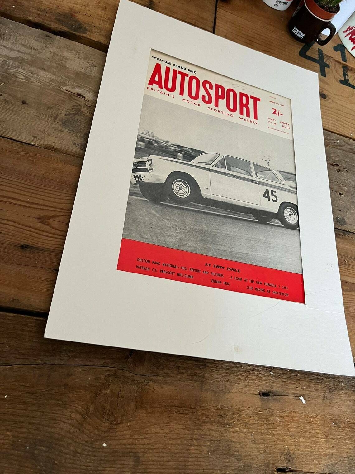 Vintage Autosport Print 1964 Vintage Lotus Cortina Mk1 Rally Car photo furniture