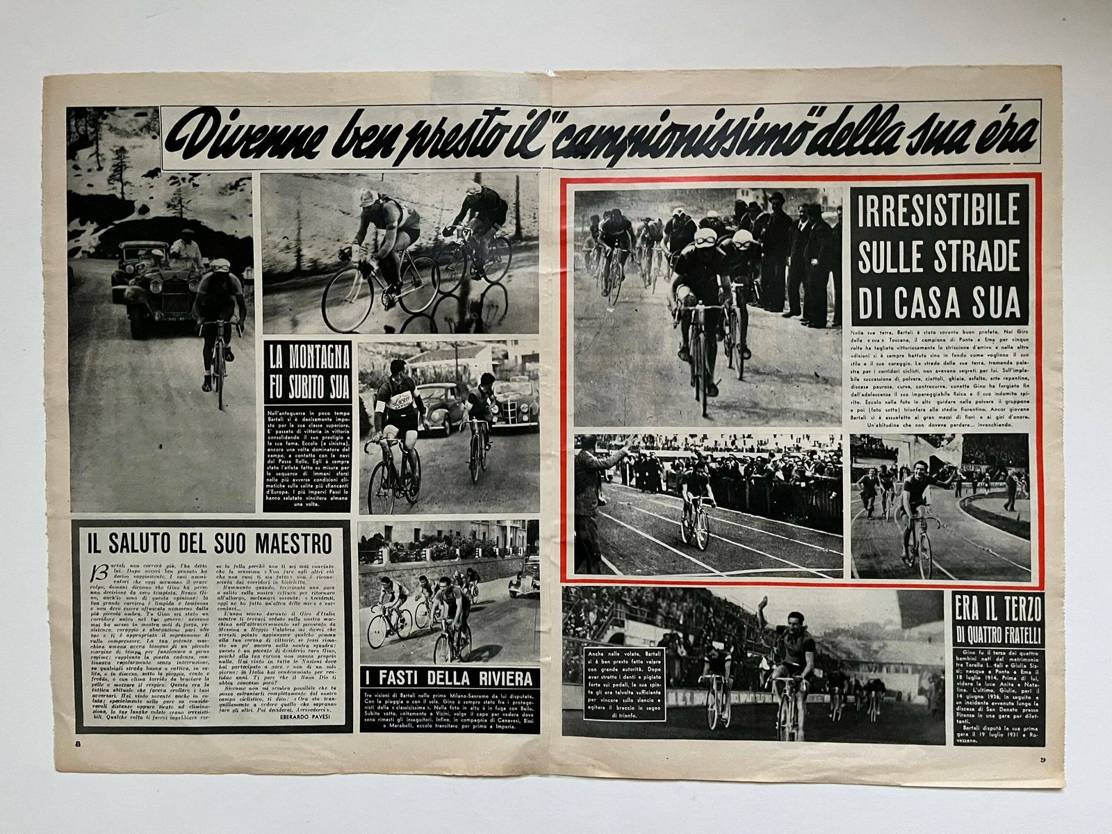 1953 Gino Bartali / Fausto Coppi Original Vintage Cycling Print photo 56.0