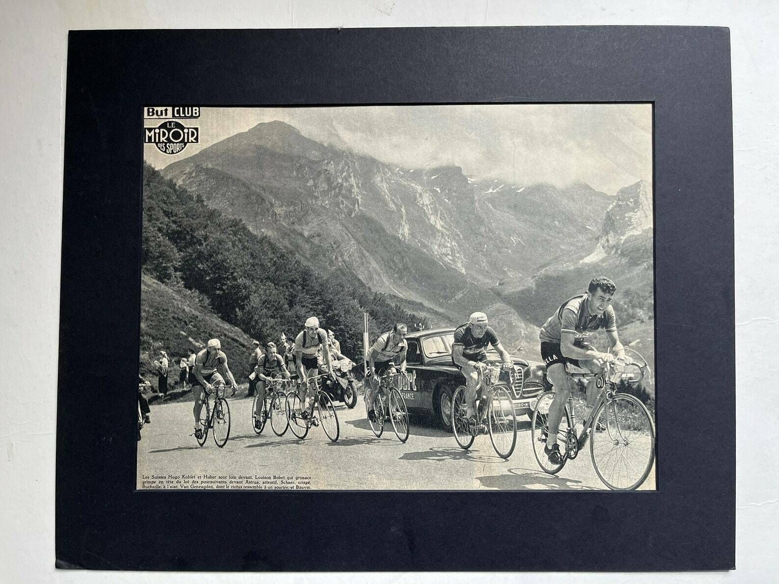 Vintage Tour De France Cycling Print Louison Bobet Hugo Koblet 1951