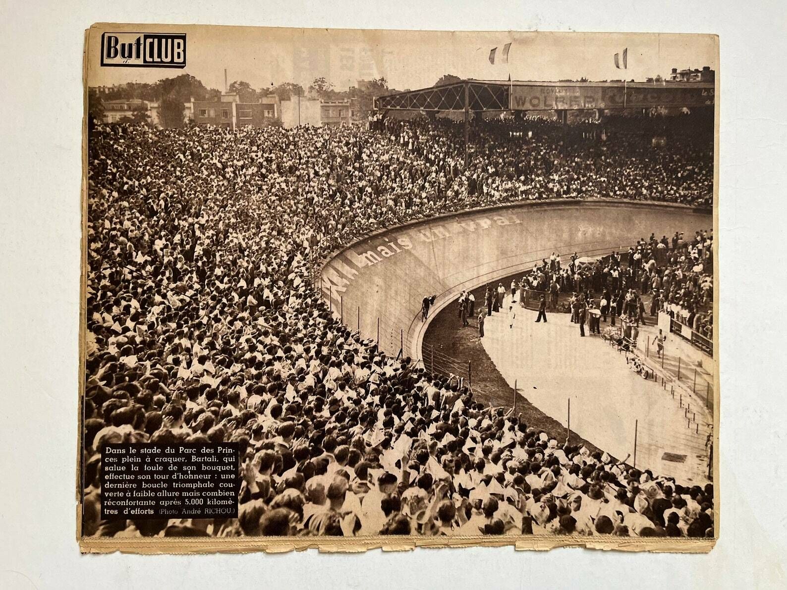 Gino Bartali Original Vintage Cycling Print 1948 Tour De France Winner photo for sale