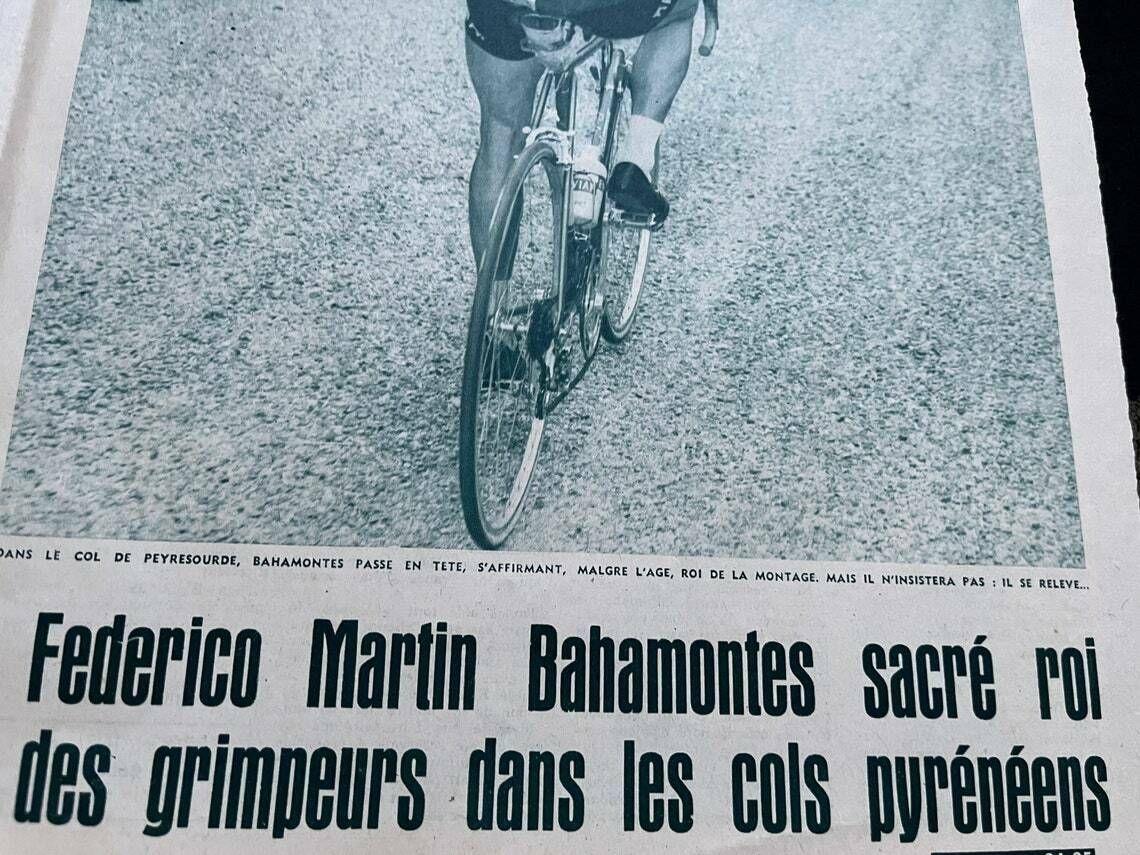 Original Tour De France Vintage French Cycling Print Federico Bahamontes 1959 photo furniture