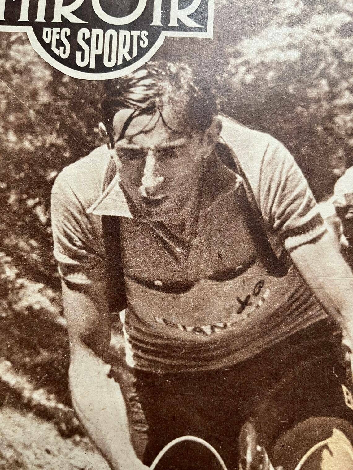 Fausto Coppi / Bianchi Original Vintage Colour Cycling Print 1953 photo furniture