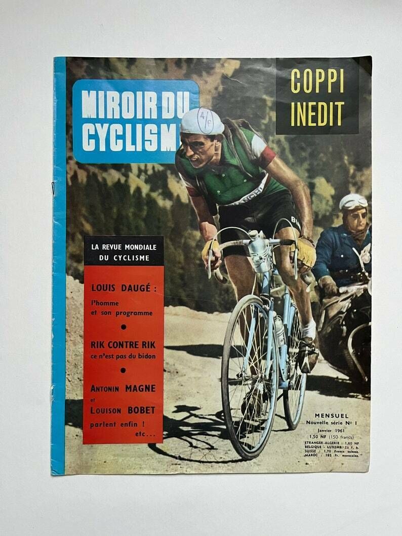 Fausto Coppi / Bianchi Original Vintage Colour Cycling Print photo for sale