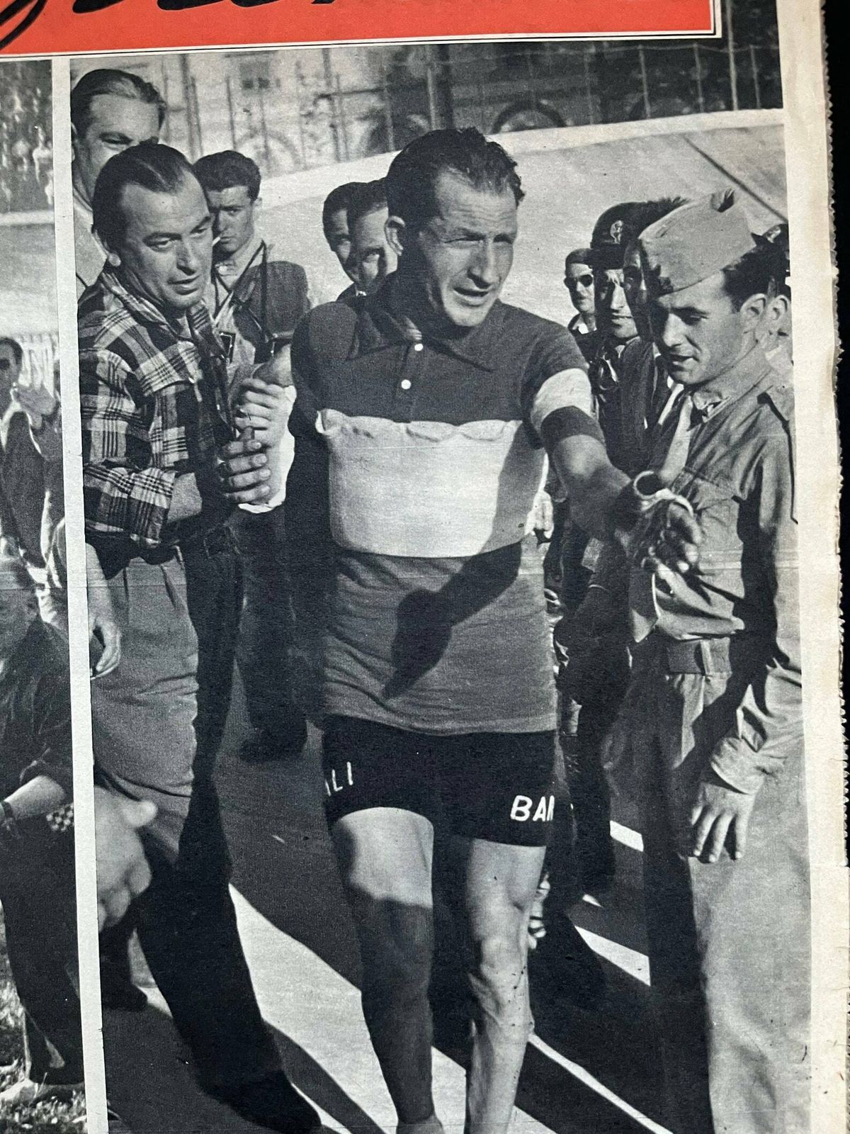 1953 Gino Bartali Original Vintage Cycling Print photo furniture