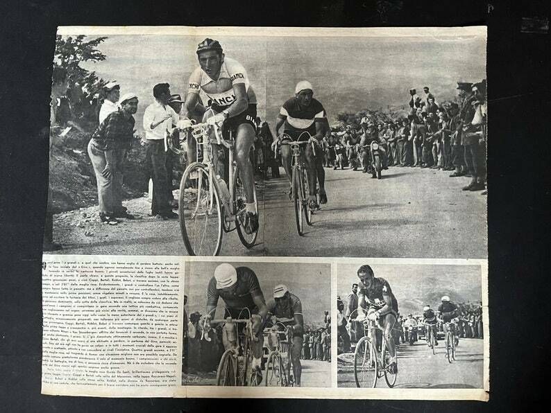 Fausto Coppi / Gino Bartali Original Vintage Cycling Print 1953 Tour De France photo Art