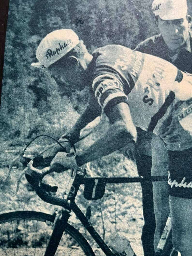 Jacques Anquetil Original Vintage Tour De France Cycling Print 1961 photo Art