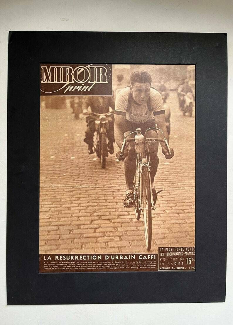 Original Vintage Tour De France 1948 French Cycling Print Bordeaux Paris
