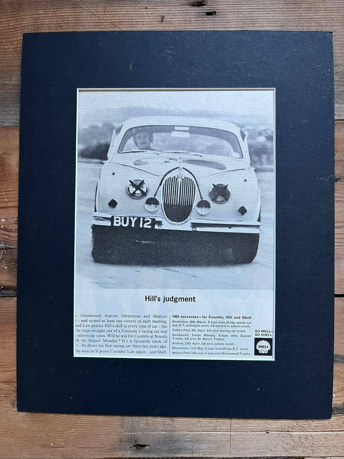 Vintage Advertising Print 1961 Shell  Jaguar Mkii photo 56.0