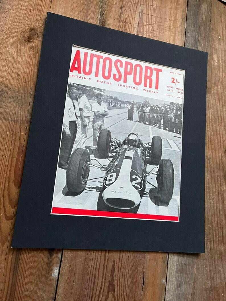 Vintage Autosport Print 1963 British Grand Prix Jim Clark Lotus photo Art