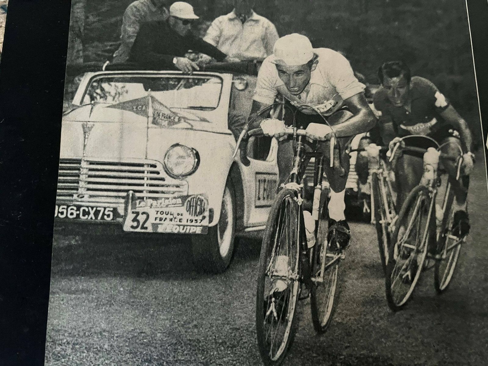 Jacques Anquetil Tour De France Original Vintage Cycling Print 1957 photo furniture