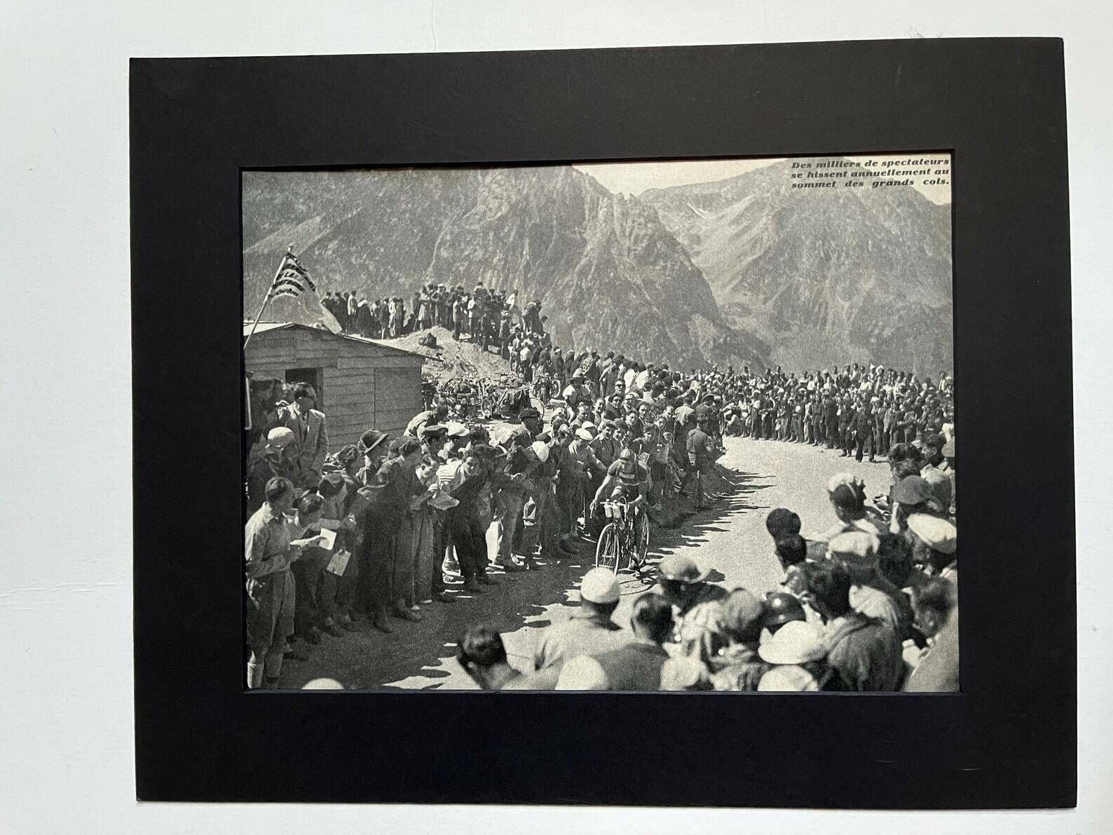 1951 Gino Bartali Vintage Tour De France Cycling Print   Alps photo Art