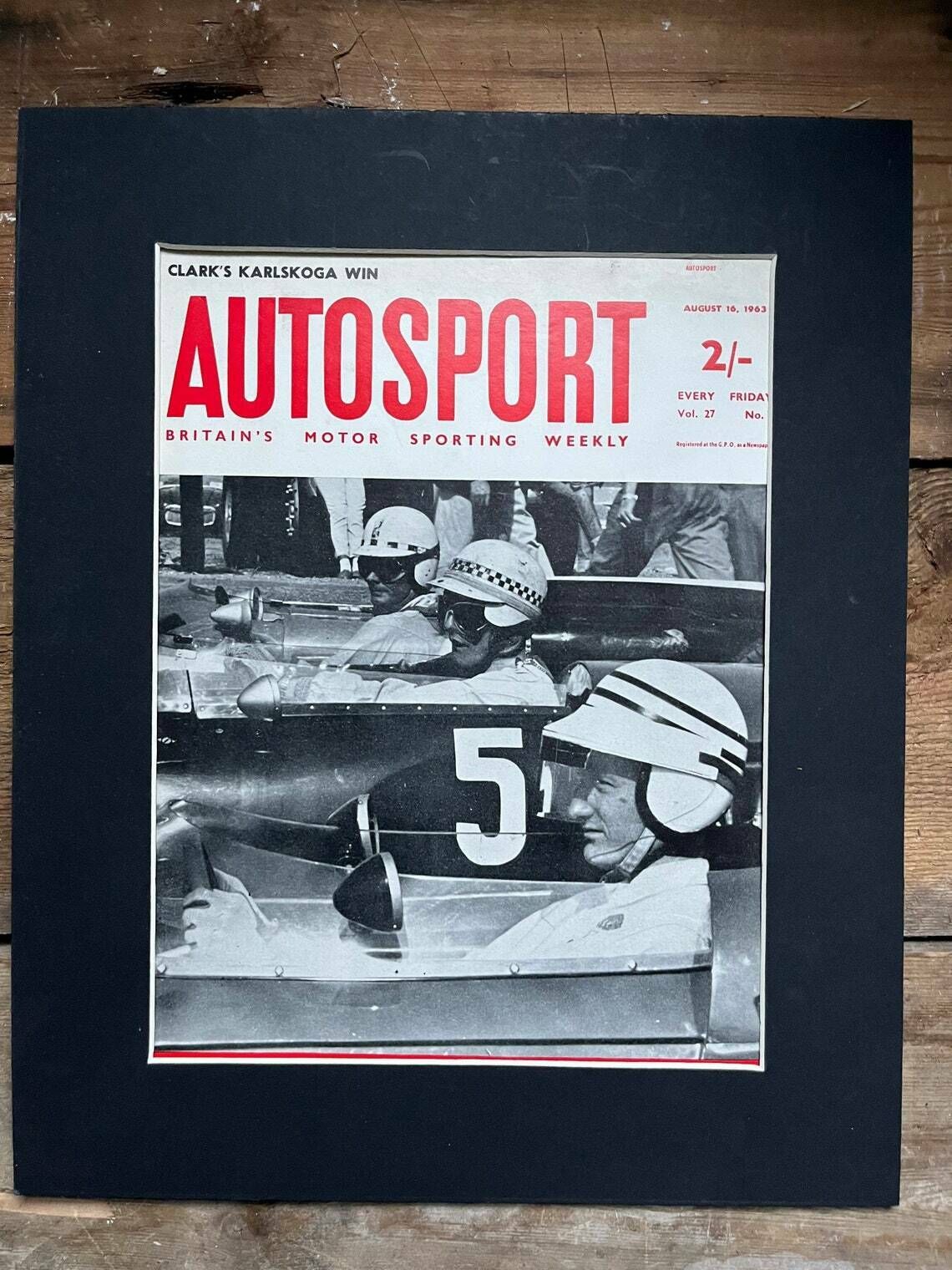 Vintage Autosport Print 1963 Neville Lederle South African Grand Prix photo Art