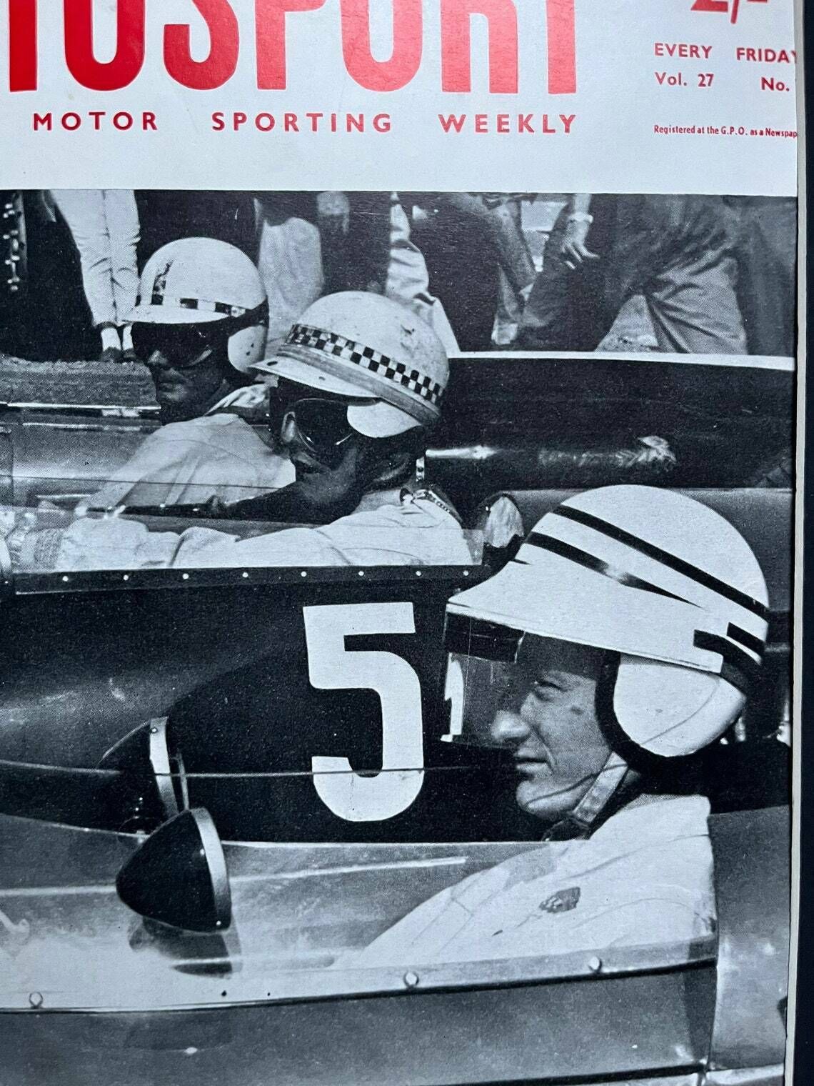 Vintage Autosport Print 1963 Neville Lederle South African Grand Prix photo vinterior