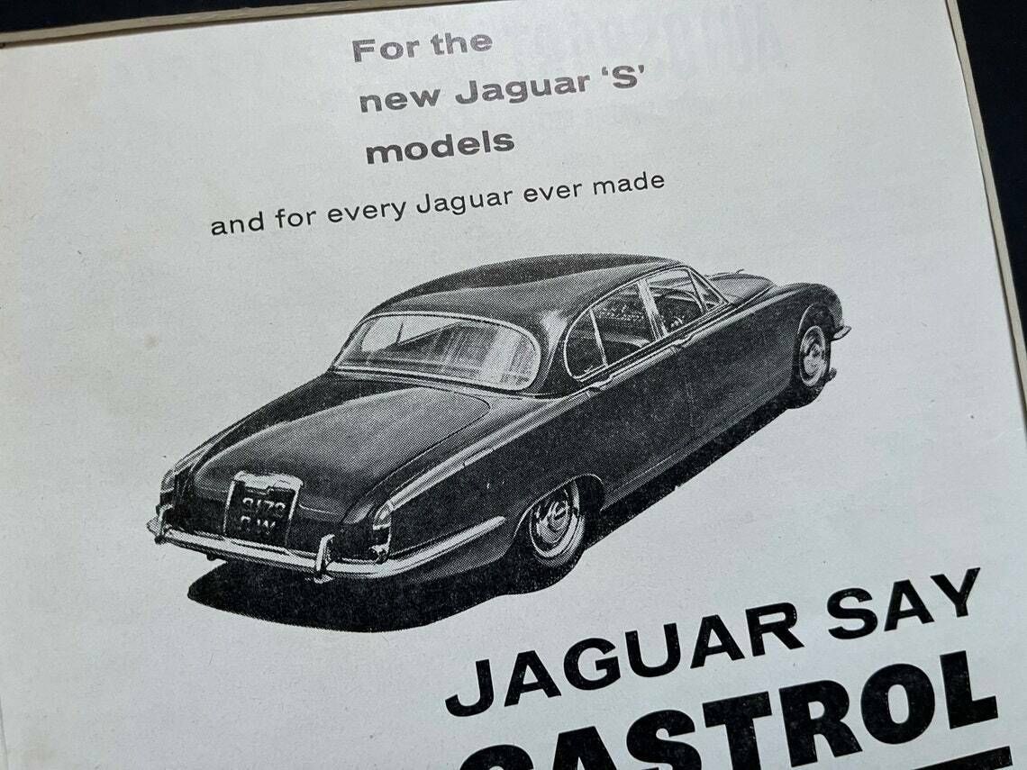 Vintage Autosport Print 1961 Jaguar Mki0 Model S Castrol photo for sale