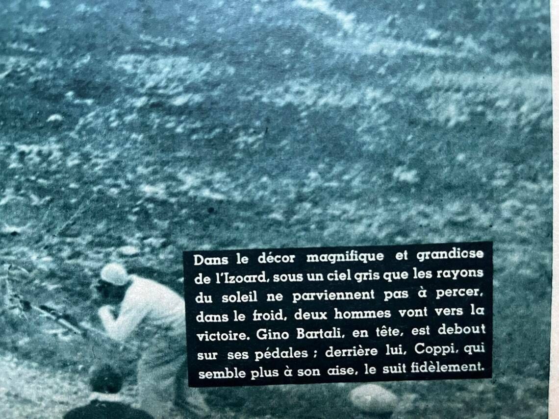 Fausto Coppi / Gino Bartali Original Vintage Cycling Print 1952 Tour De France photo furniture
