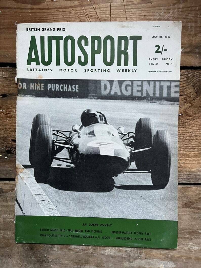 Vintage Autosport Print 1963 British Grand Prix Lotus photo for sale