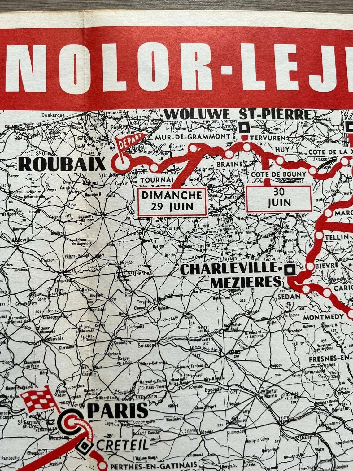 Tour De France 1969 Map   Vintage Cycling Print Eddy Merckx Era photo for sale