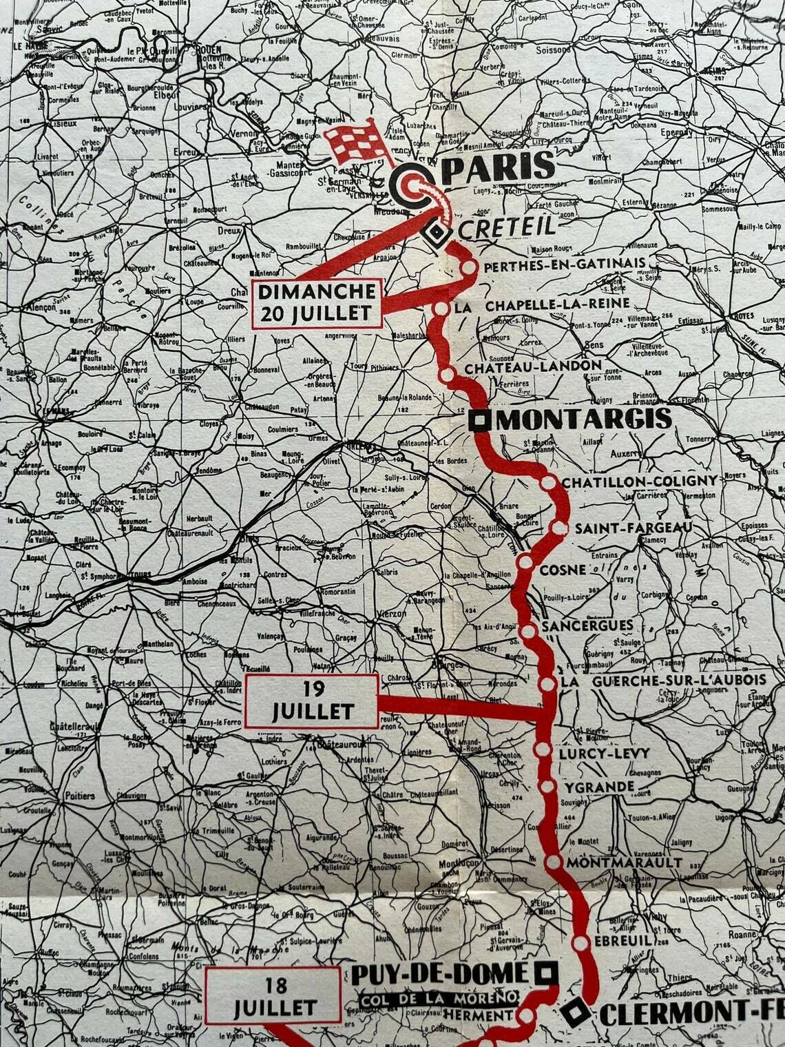 Tour De France 1969 Map   Vintage Cycling Print Eddy Merckx Era photo vintage