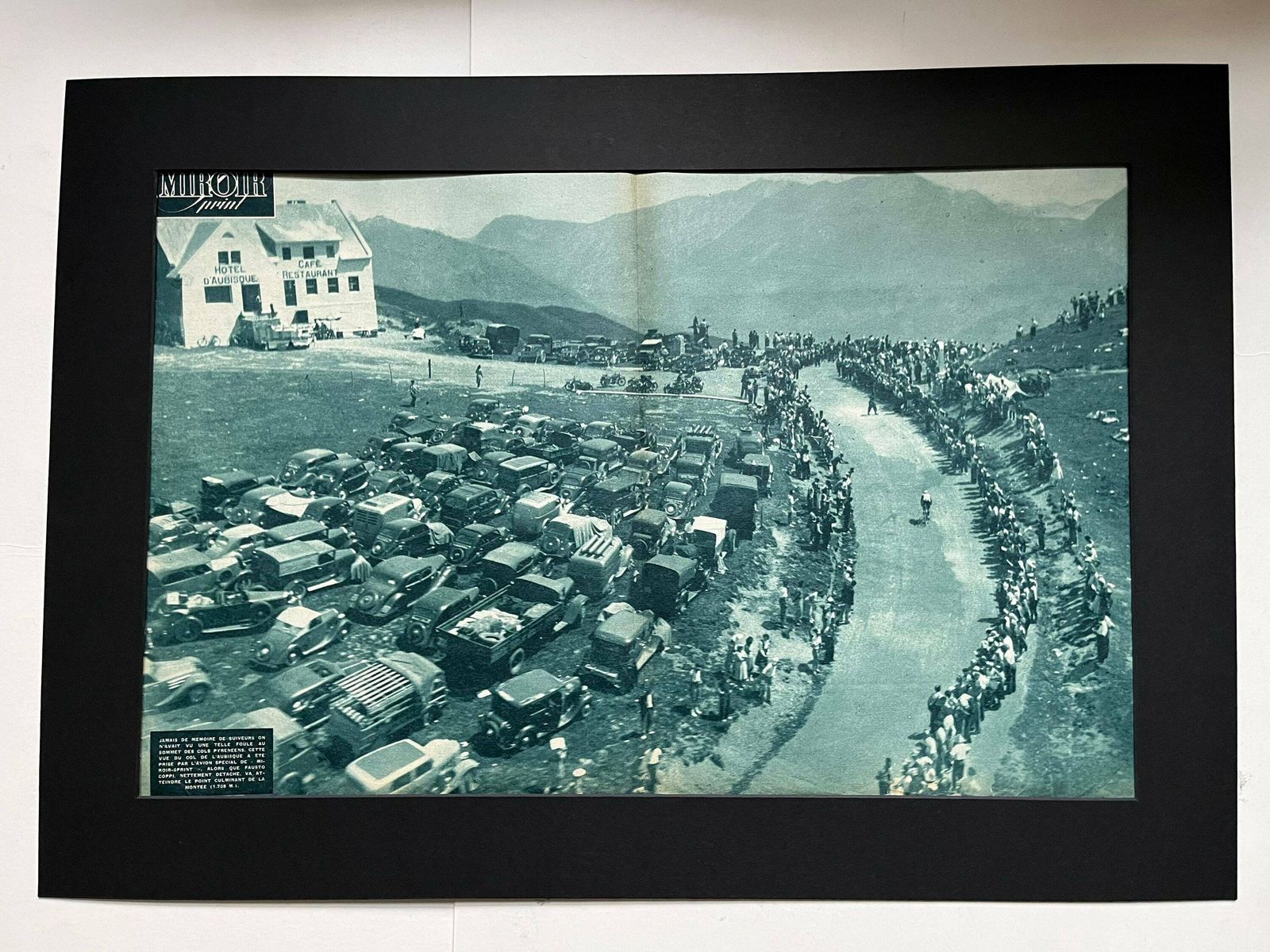 Original Tour De France Vintage Cycling Print Col De L'aubisque   Fausto Coppi