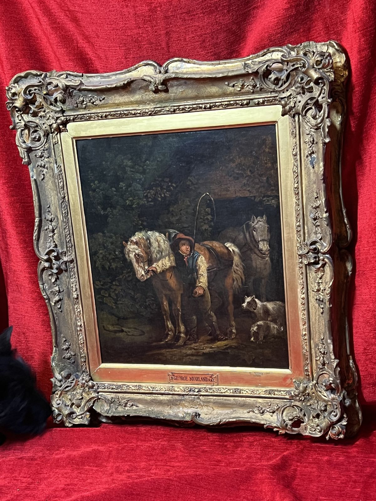 photo furniture Fine Art 19th Century George Moreland (1763 1804) Titled 'The Day Begins' Oil Painting On Wood Panel