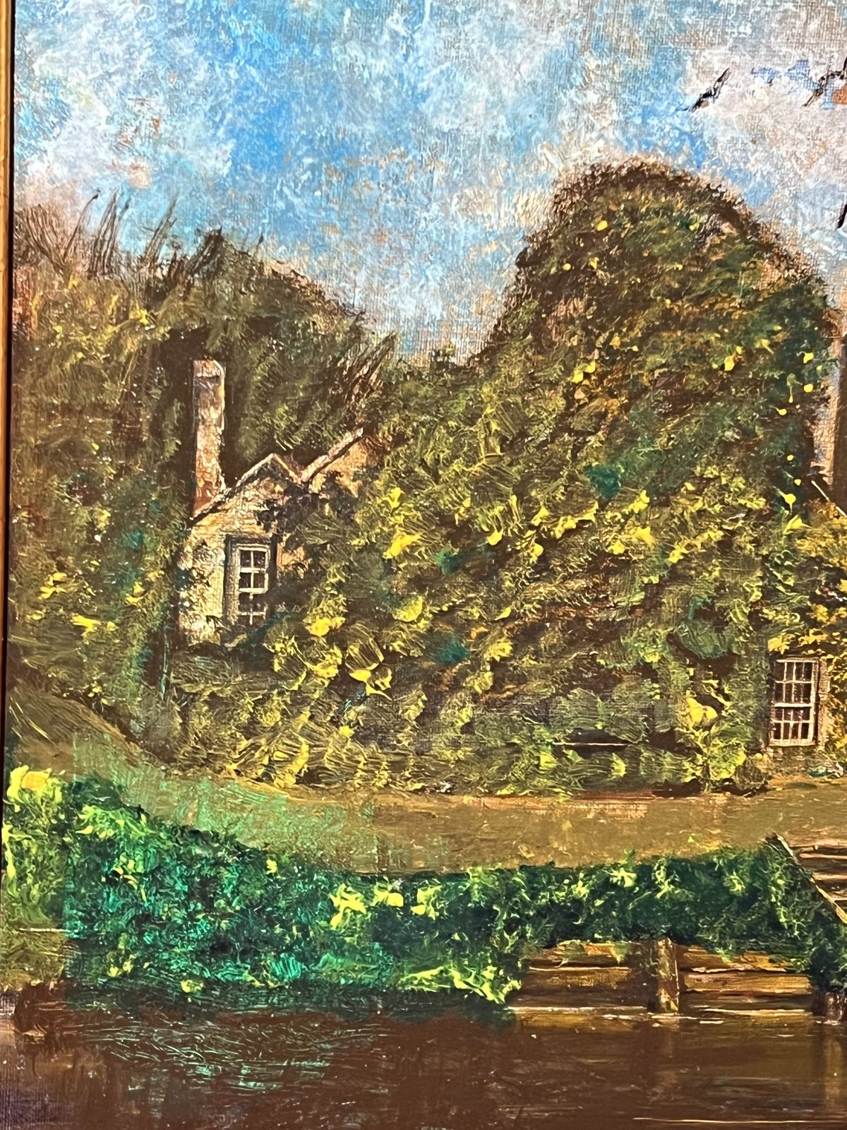 photo furniture 19th Century Oil Painting Of St Michaels Church, Bray On The Thames. Signed C F Roberts