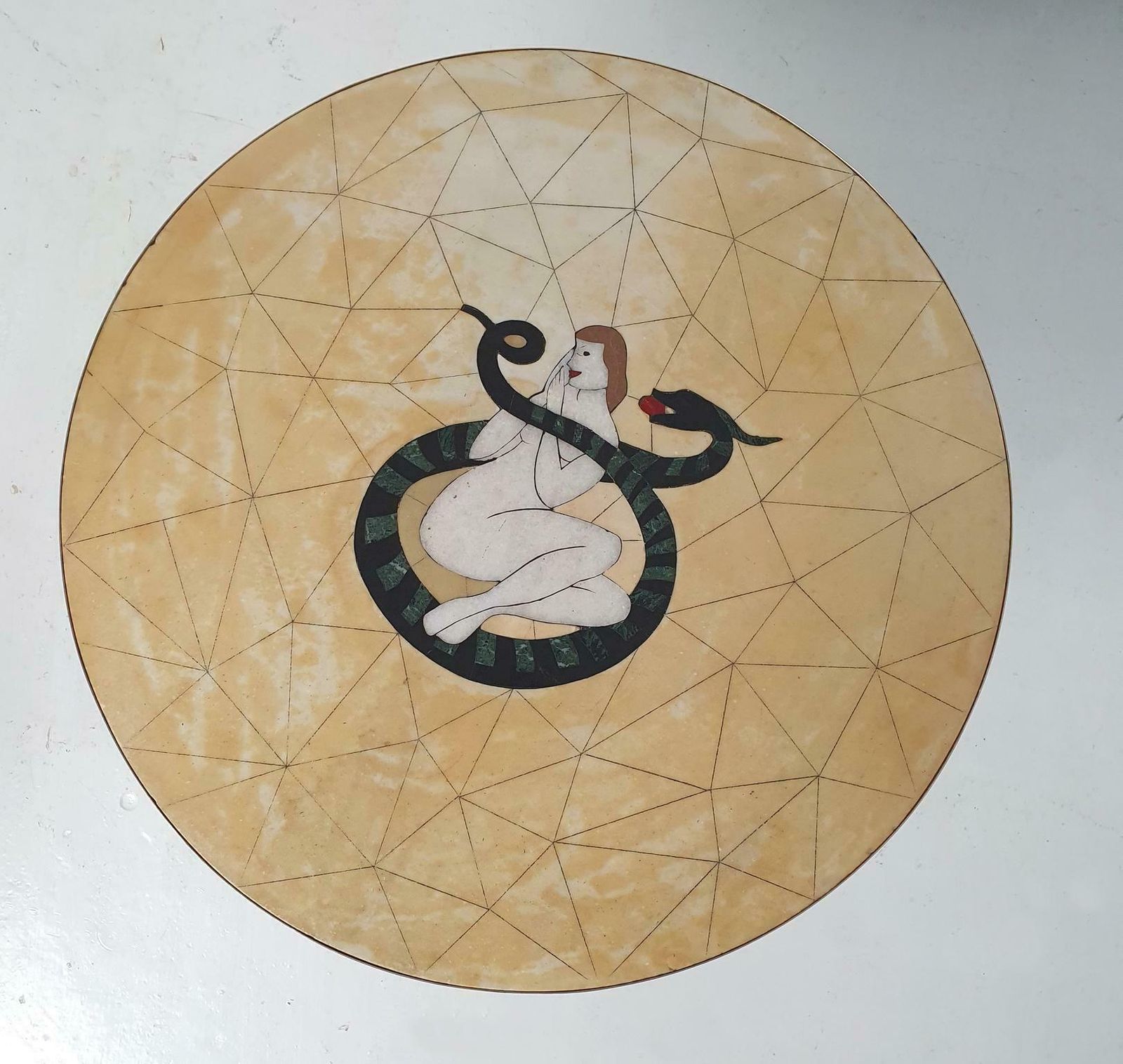Mid Century Cocktail Table Eve With Snake In The Manner Of Melchiorre Bega photo for sale