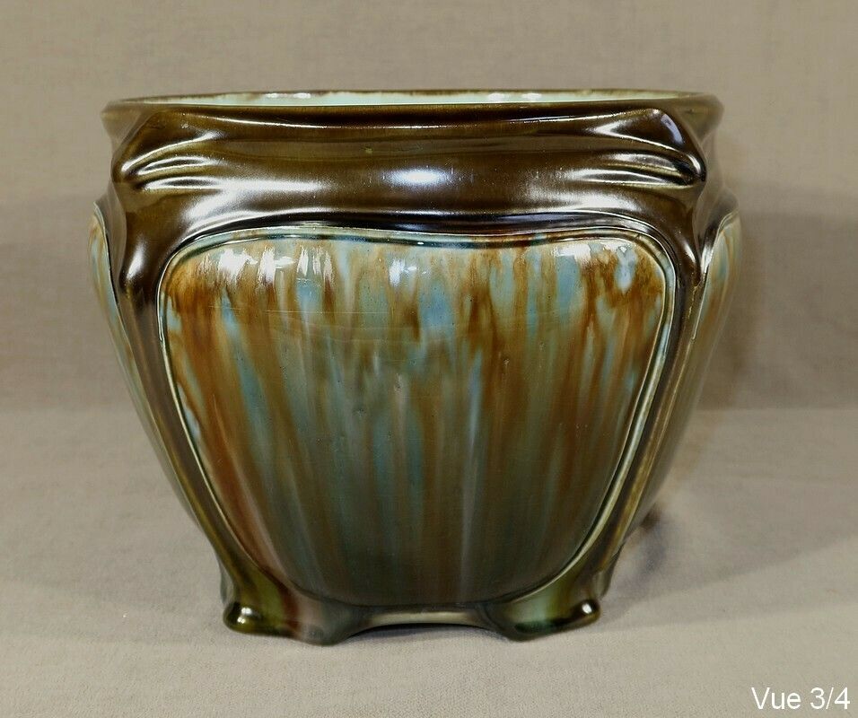 Art Nouveau Flowerpot, After H. Guimard, Faiencerie De Fives – 1900 photo vinterior