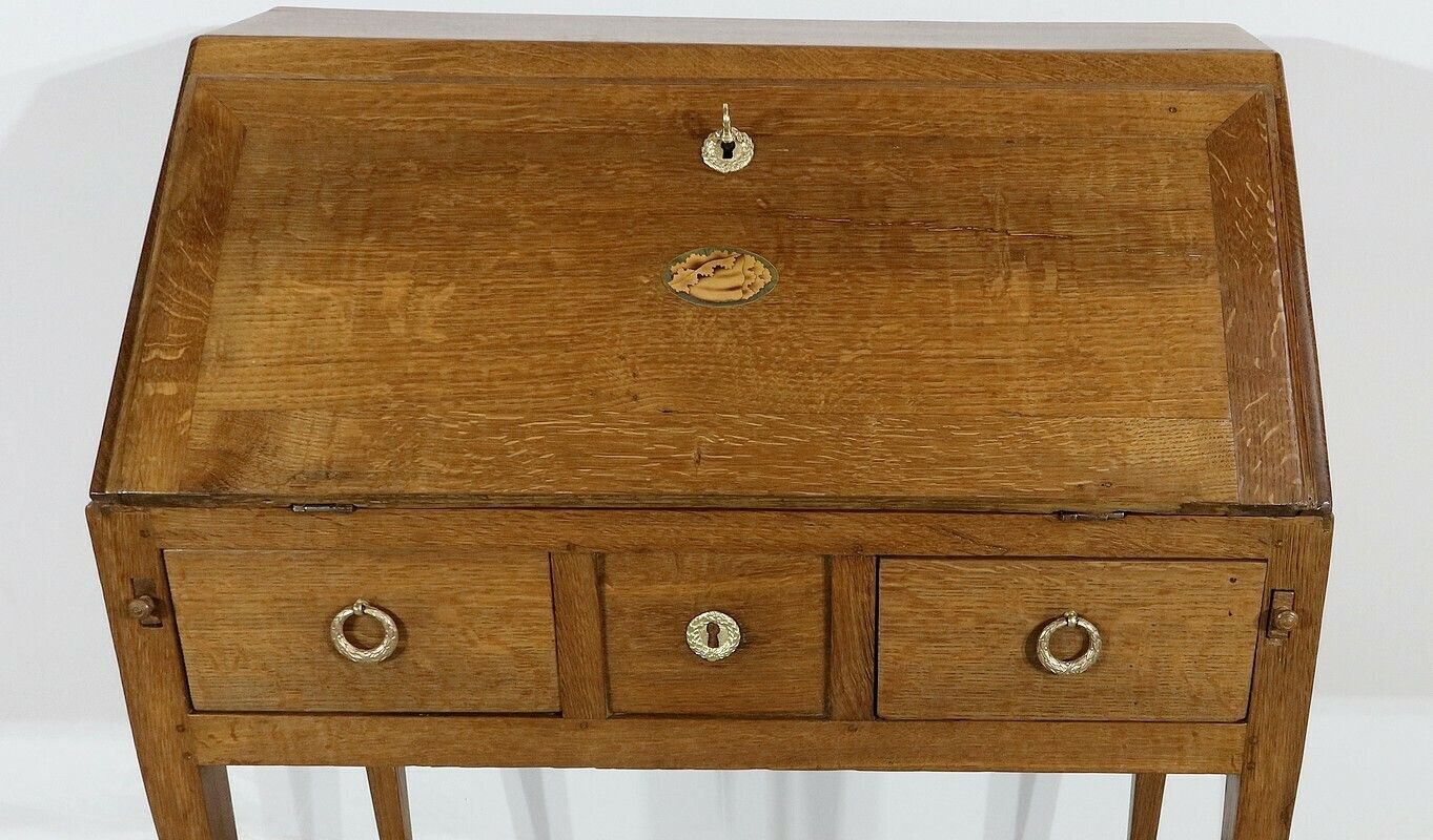 Small Bureau De Pente In Oak, Directoire Style   2nd Part Of The 19th Century photo buy