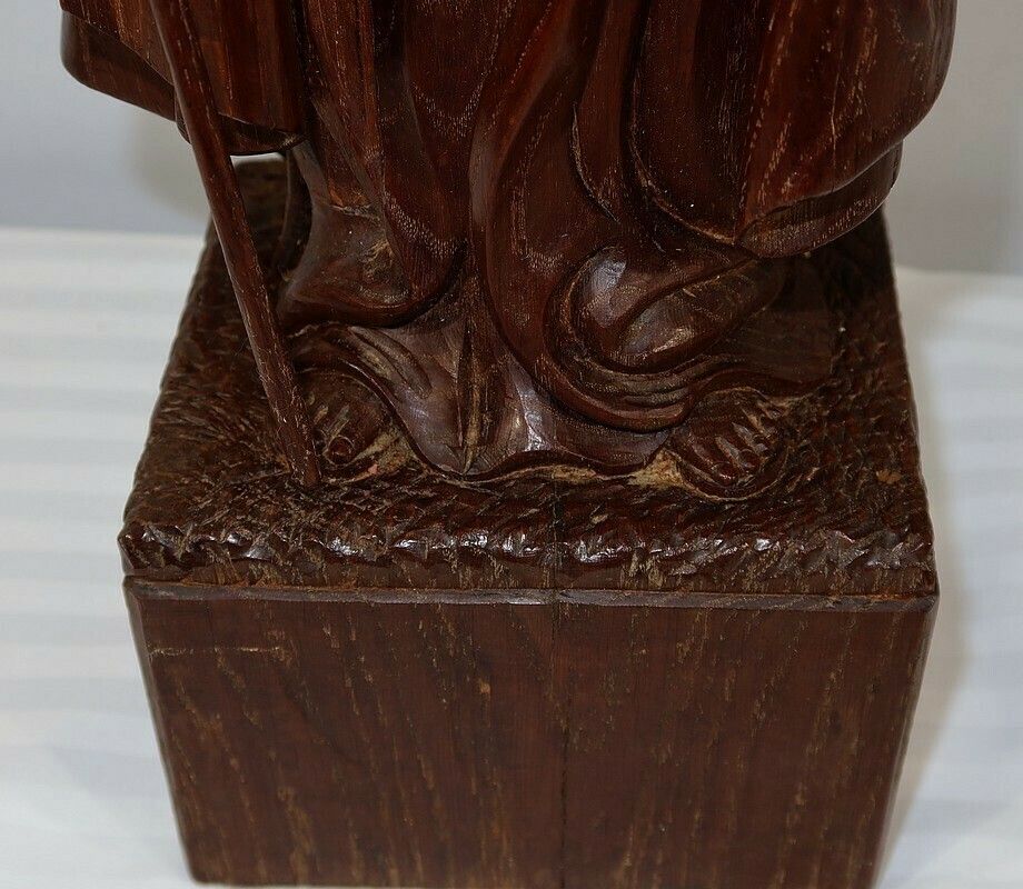 Art Important Statue Of Christ In Chestnut, Late 19th Century photo
