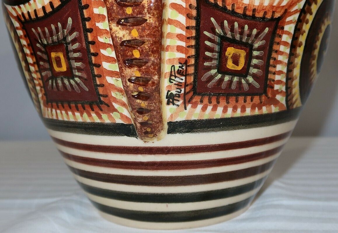 Earthenware Vase Signed P. Fouillen, Henriot Quimper – 1940 photo buy