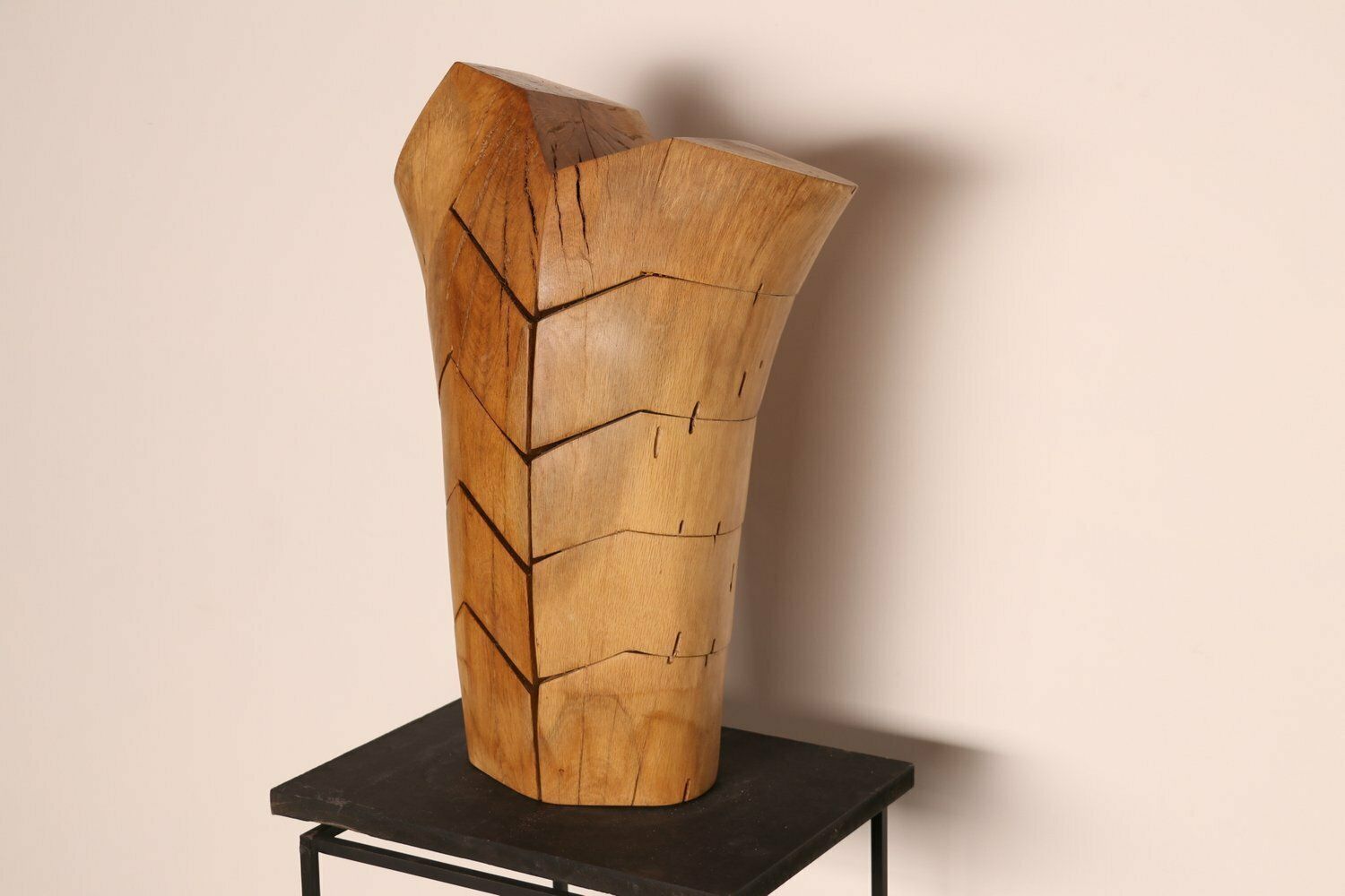 Handcrafted Wooden Sculpture ' Torse Torreador ' In Oak  By Artist Claudio Di Placido  France photo Art