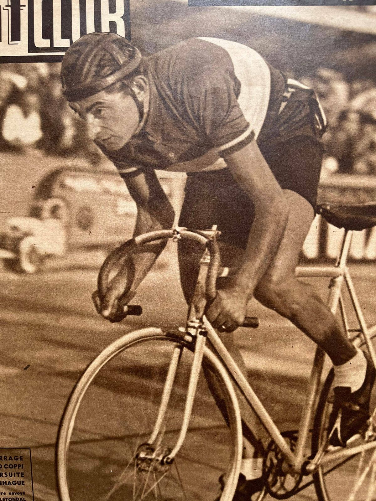 Fausto Coppi / Bianchi Original Vintage Cycling Print 1949 photo furniture