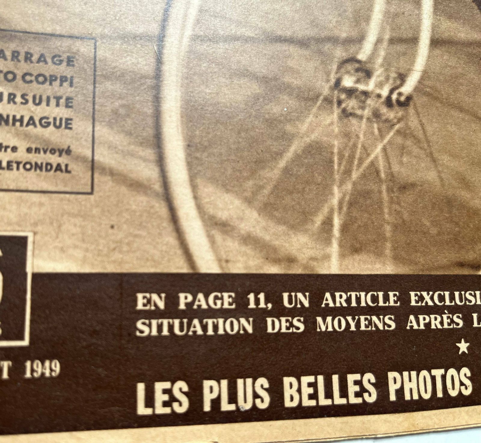 Fausto Coppi / Bianchi Original Vintage Cycling Print 1949 photo for sale