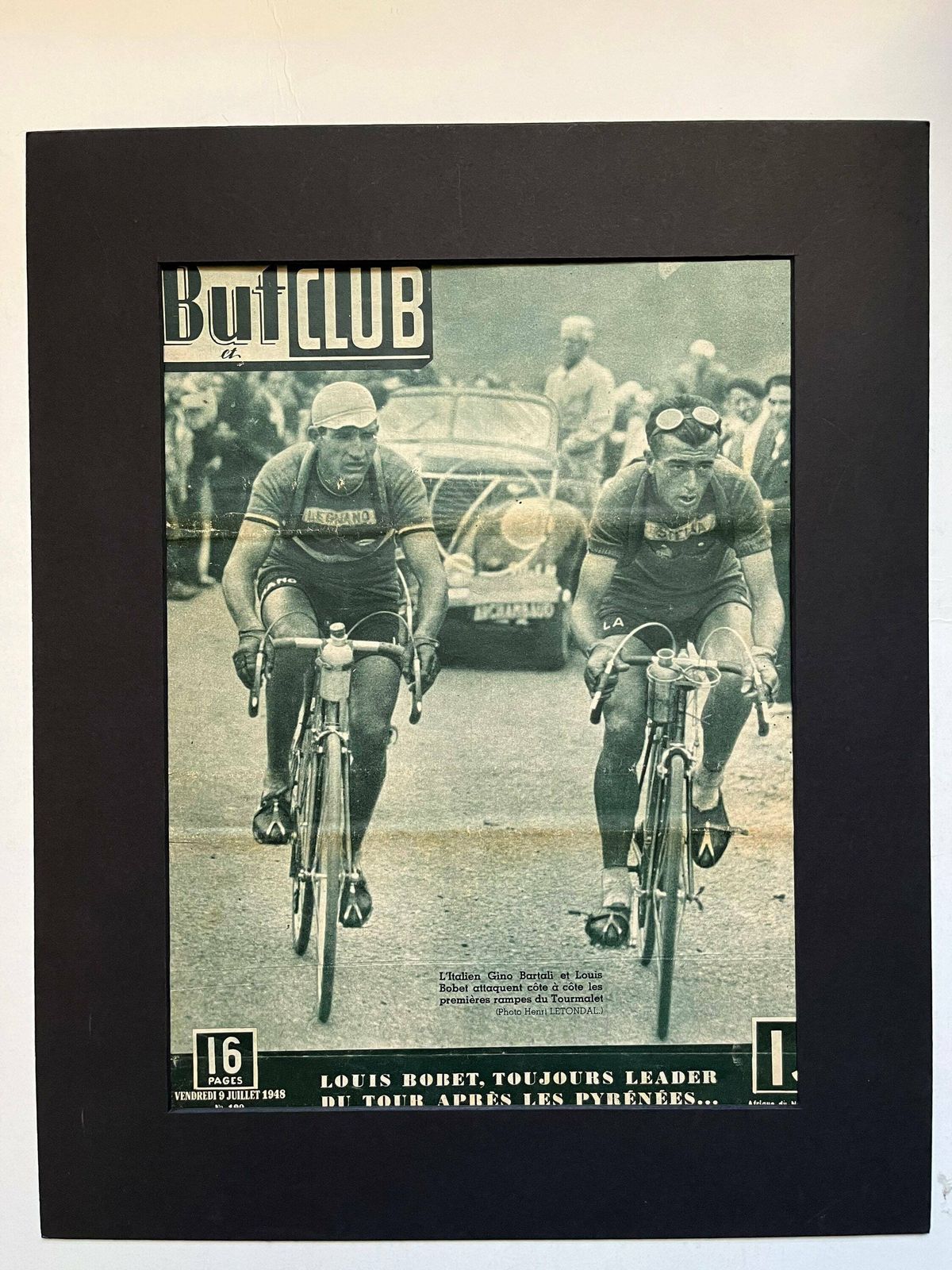 Gino Bartali / Louison Bobet Vintage Tour De France Cycling Print 1948 photo Art