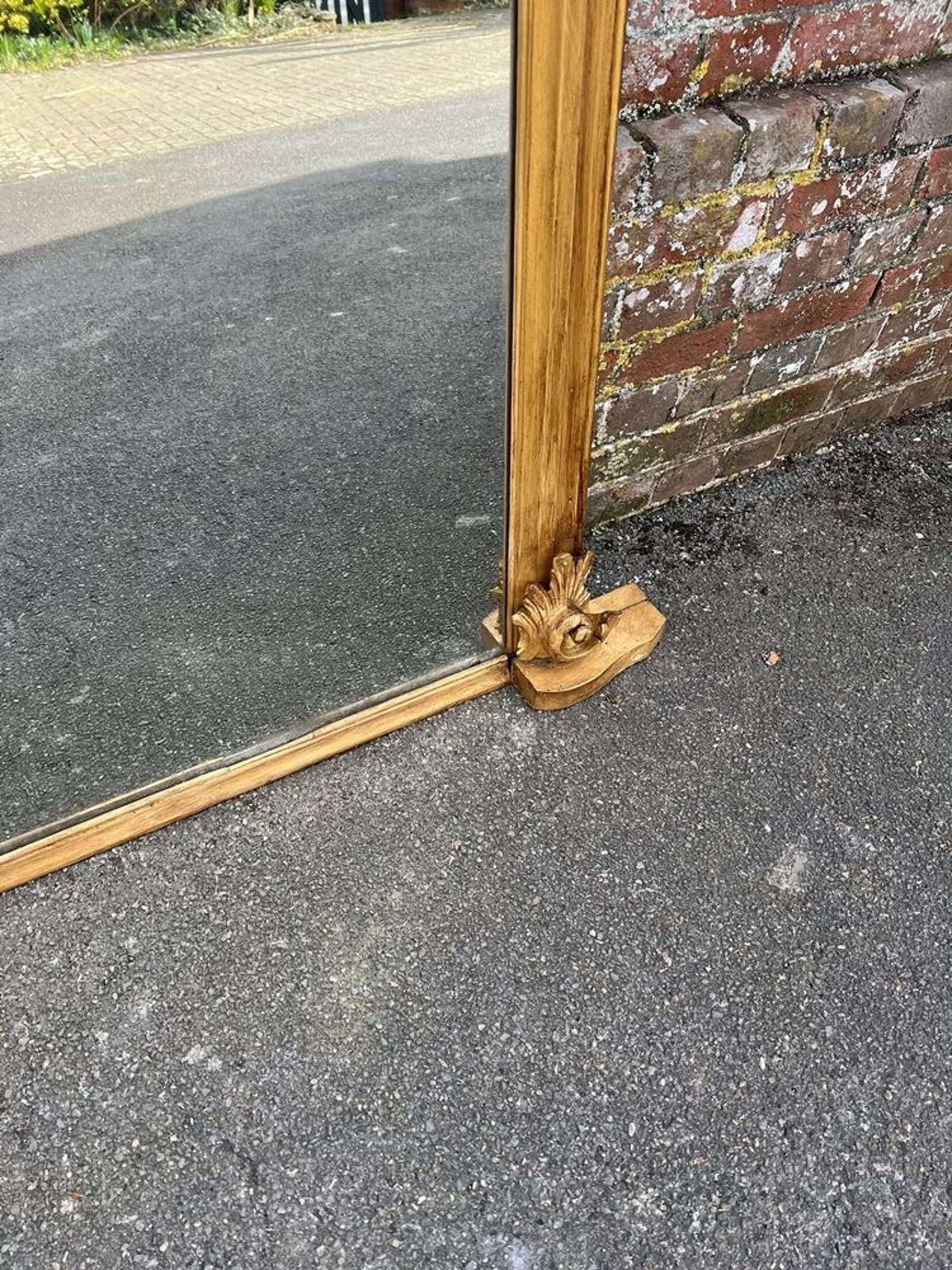 A Stunning Large Antique English 19th C Gilt Overmantle Mirror. photo Home Decor