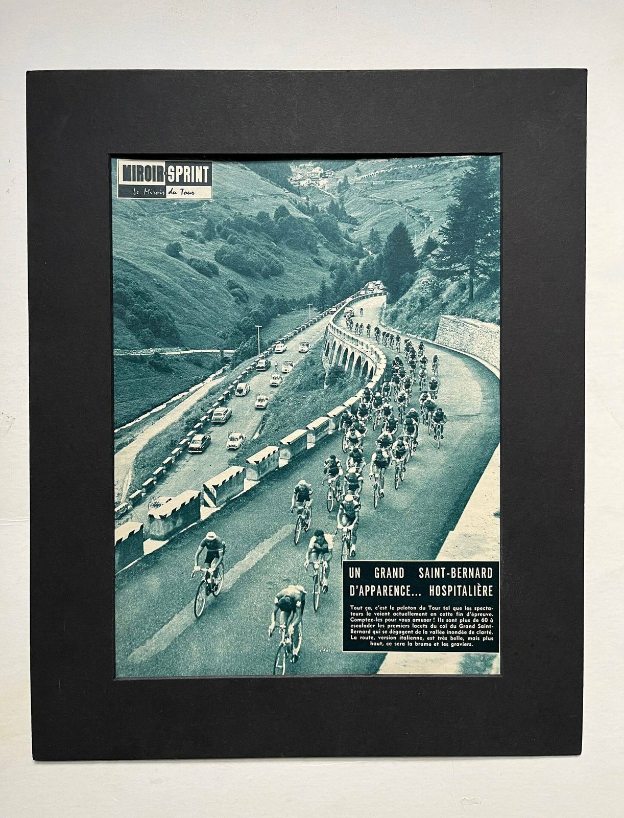 Col Saint Bernard Original Vintage Tour De France Peloton Cycling Print 1958