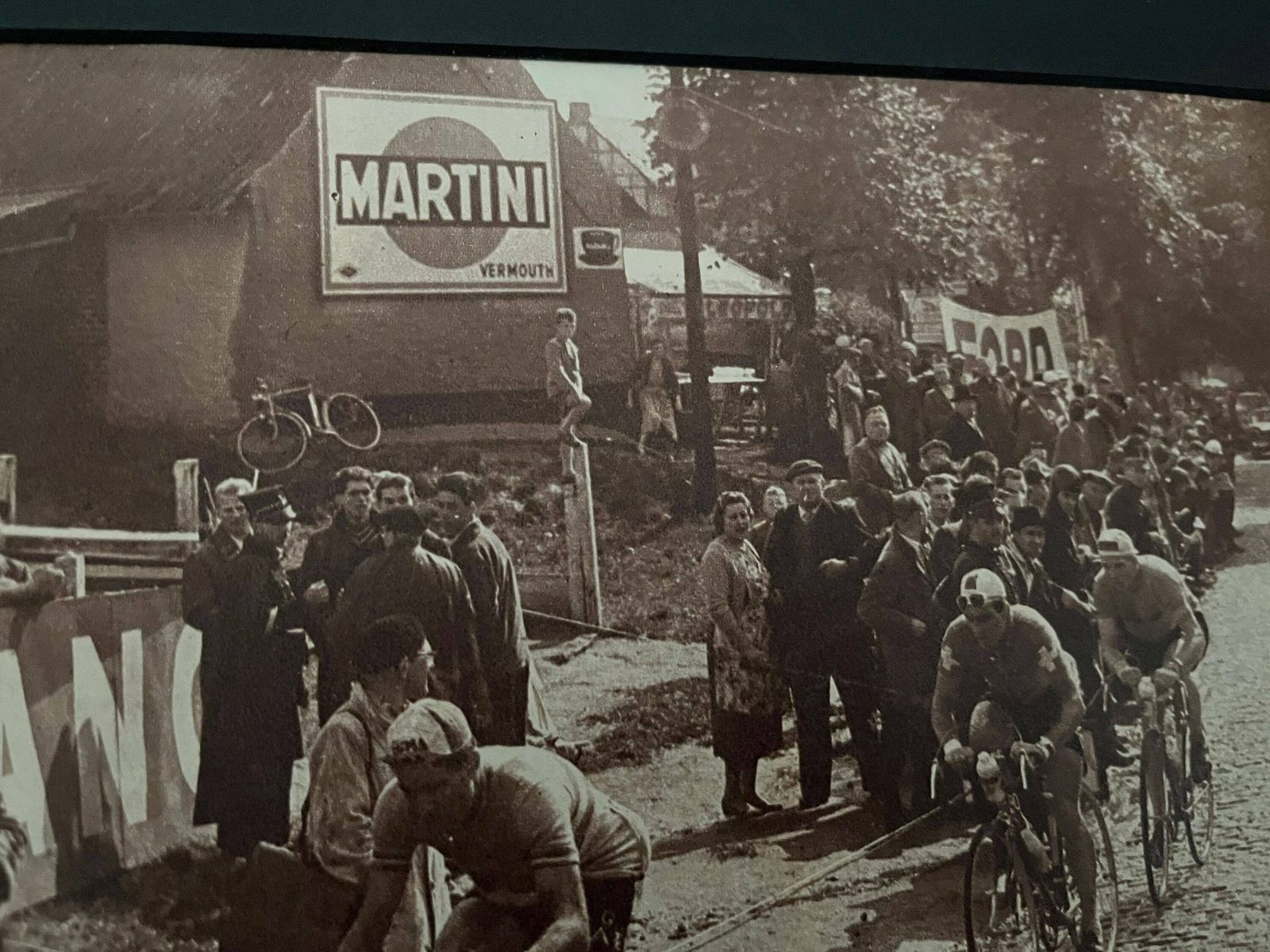 1950s Original Vintage Tour De France / Martini Cycling Print photo for sale