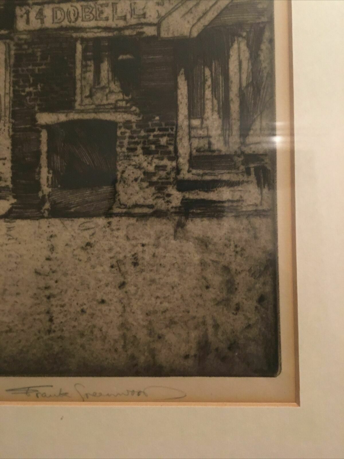 Frank Greenwood Seven Stars Pub Etching Manchester Framed Northern Art Signed photo Art