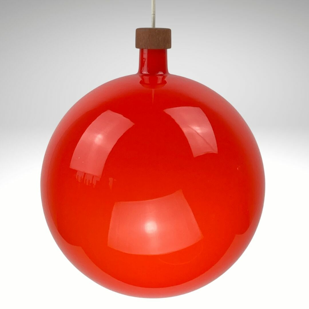 Cascade Glass And Teak Lamp By Uno & östen Kristiansson For Luxus, Sweden 1960s photo 5519.28